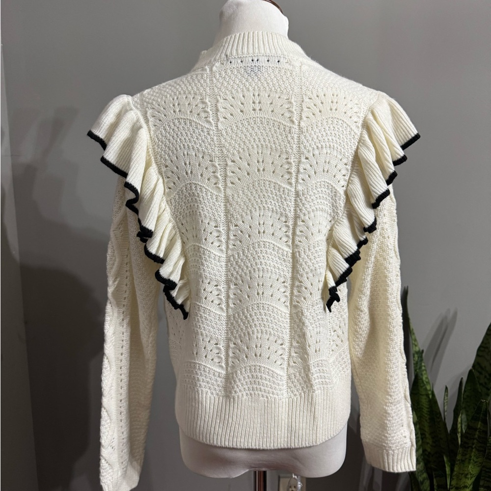 Marc New York Cream Sweater with Black Trim  size de - Picture 7 of 12